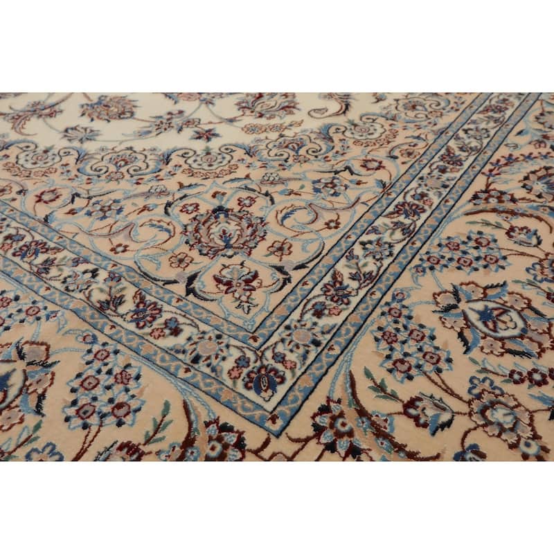 7x10 Hand Knotted Wool Ivory Nain Traditional Rug - 7' x 10'