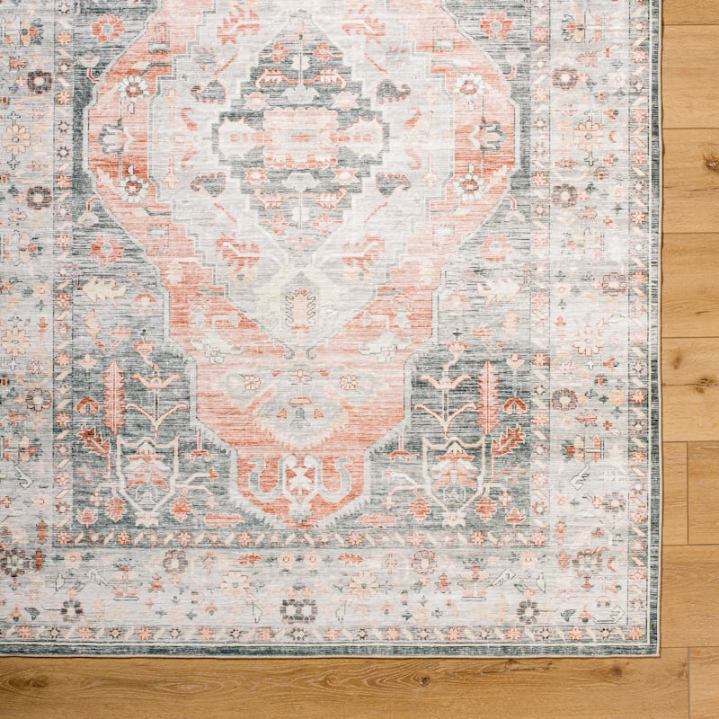 Livabliss Traditional Lavable Medallion Washable Area Rug