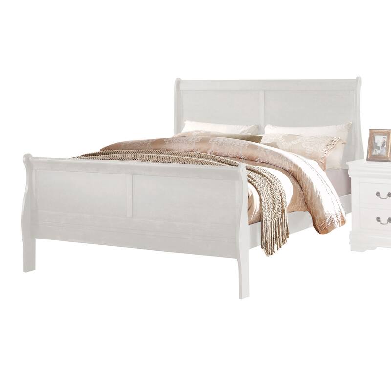 Twin Size Wood Sleigh Bed with Brushed Nickel Hardware