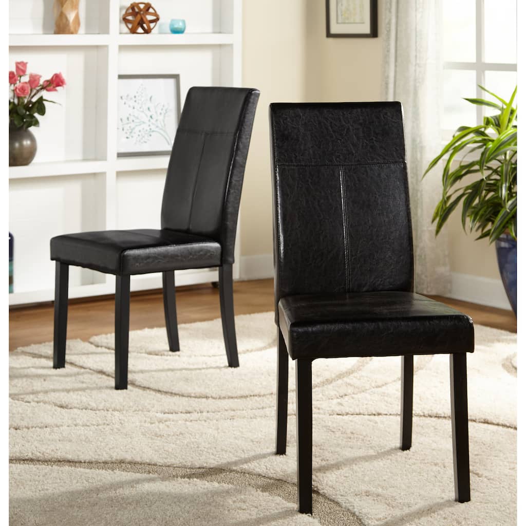 Faux Leather Parson Chair, Set of 2