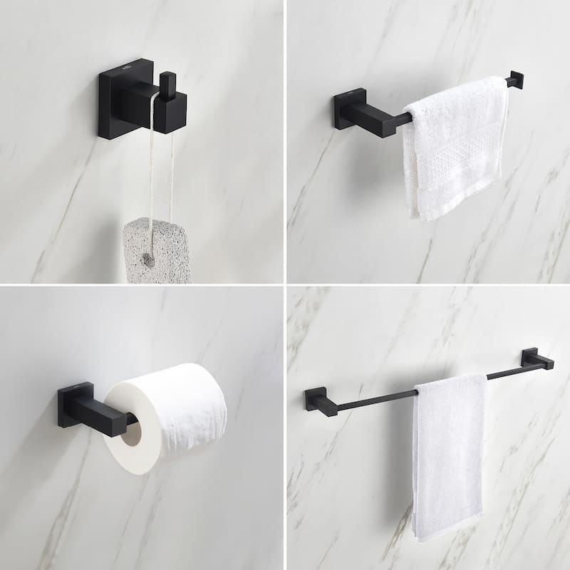 Cube 4 Piece Bathroom Hardware Set