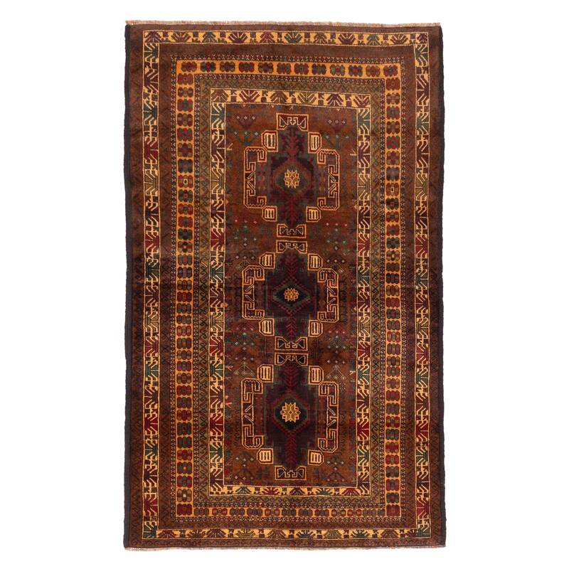 ECARPETGALLERY Hand-knotted Teimani Brown Wool Rug - 4'0 x 6'7
