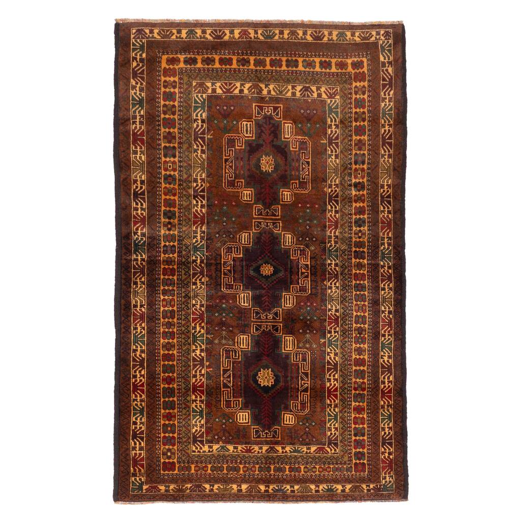 ECARPETGALLERY Hand-knotted Teimani Brown Wool Rug - 4'0 x 6'7