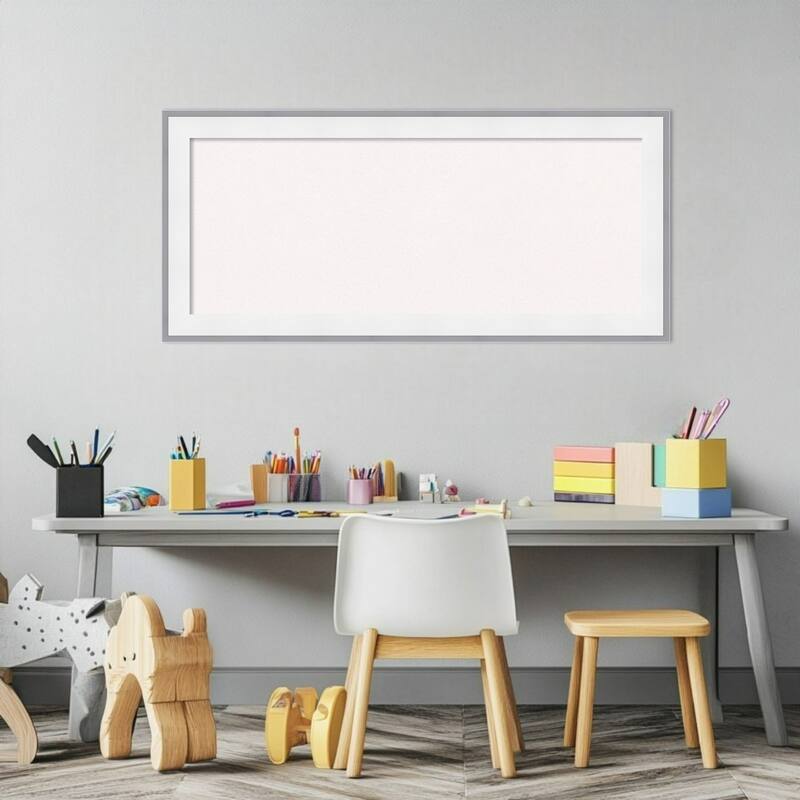 Maya White Silver Framed Cork Board - Bulletin Board, Organization Board, Pin Board