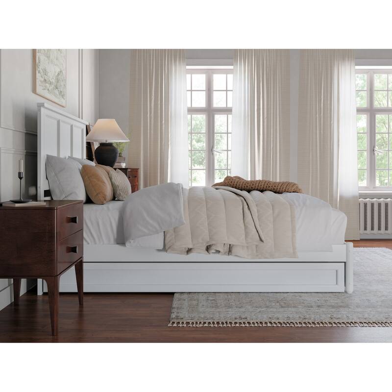 Felicity Platform Bed with Panel Footboard and Twin XL Trundle