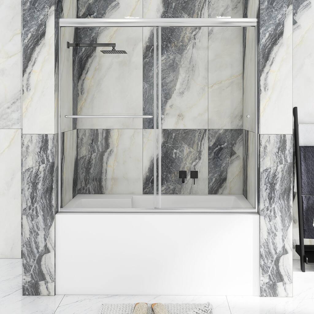 60 in. W x 58 in. H Double Sliding Framed Tub Door - 60 in. W x 58 in. H