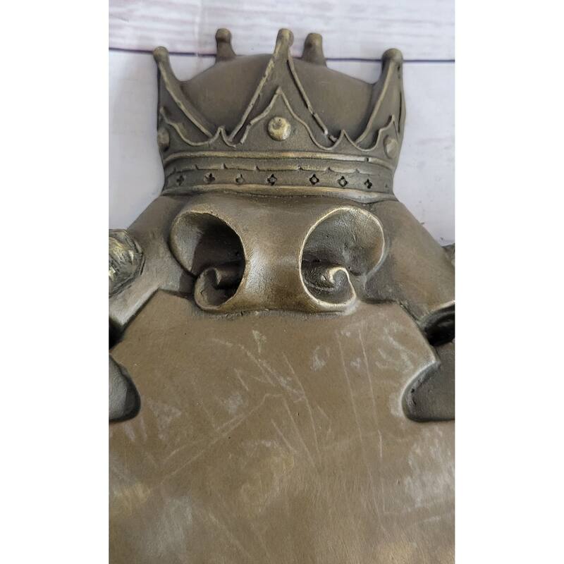 Royal Family Crest Coat Of Arms Lion Unicorn Crown Shield Bronze Wall Plaque Art 13 Inches X 18 Inches