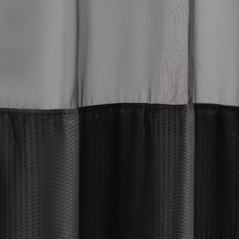 No Hook Embossed Shower Curtain with Snap-in Liner