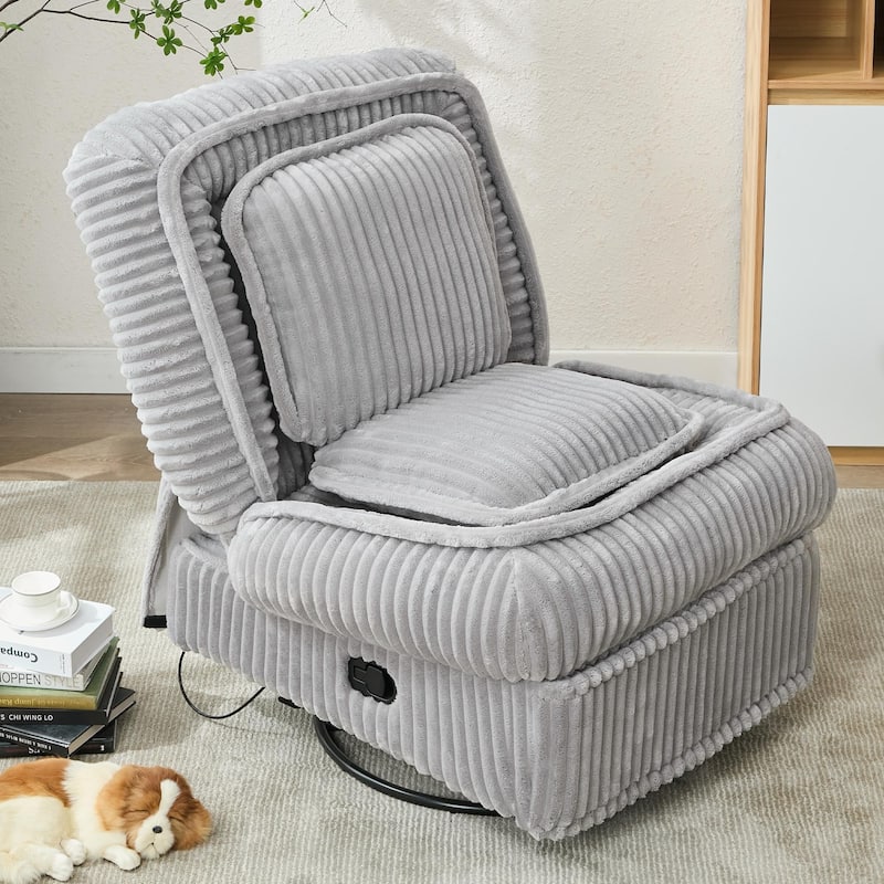 360° Swivel Rocking Single Sofa,Recliner Sofa, Manual Glider Rocking Armless Chair,Living Room Office
