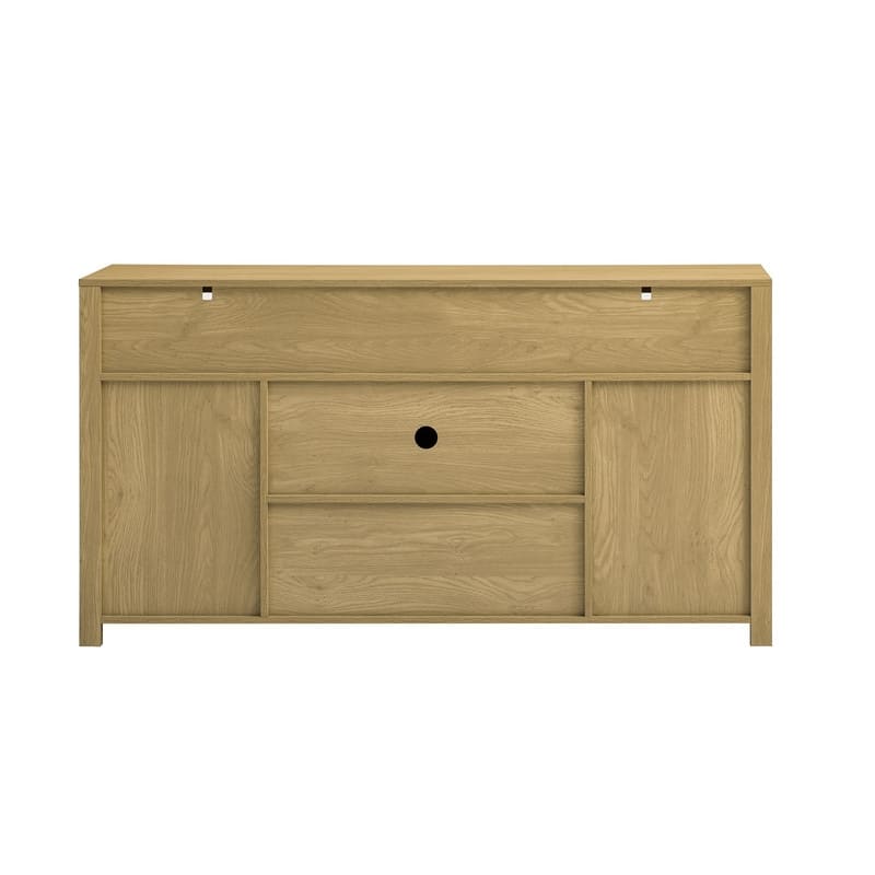 Farmhouse 59.3" Sideboard Buffet with Sliding Barn Doors and Open Storage for Living or Dining Spaces
