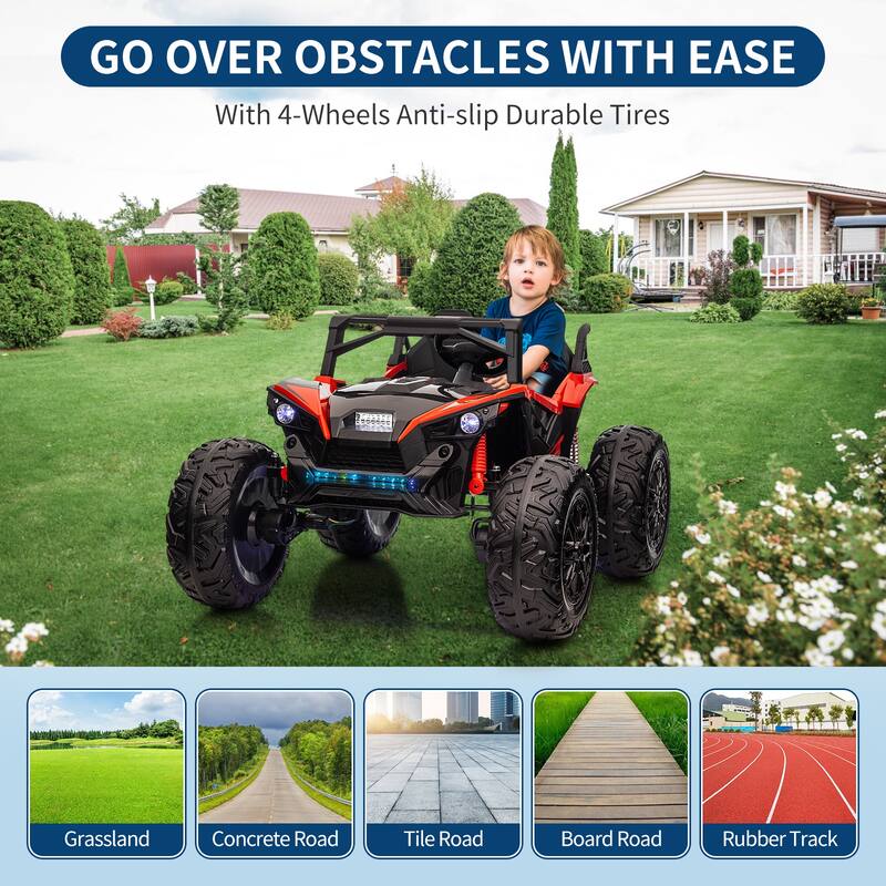 24V 2-Seater Ride-On Truck for Kids Ages 3–12, Electric Car with Remote Control