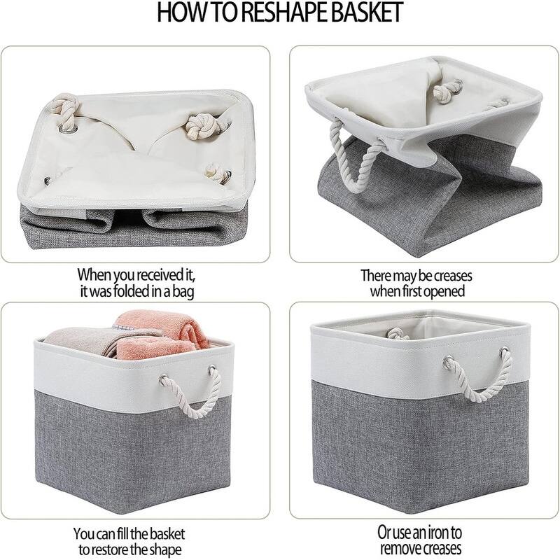 6 Pack Large Collapsible Fabric Storage Bin