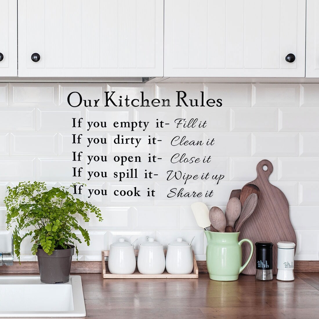 Shop Kitchen Rule Pattern Wall Sticker Removable Art Decal For Bedroom Living Room Black On Sale Overstock 29258226