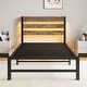 preview thumbnail 6 of 83, LED Platform Bed with Headboard&USB Charging Station