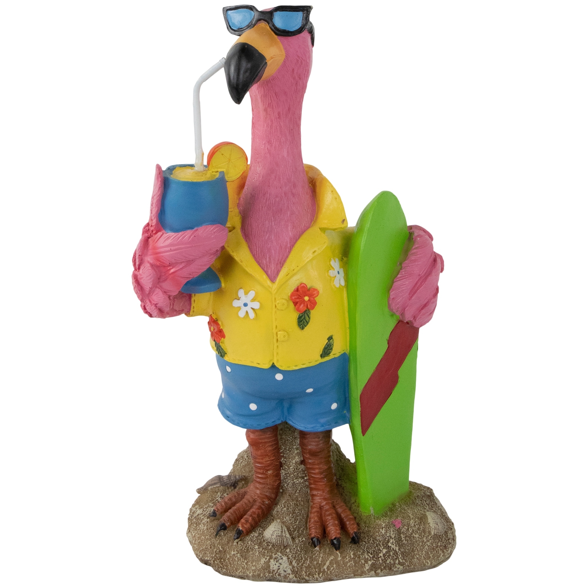 Tropical Pink Flamingo Outdoor Garden Statue - 11.5"