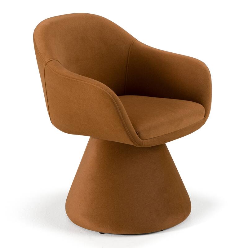Modrest Risa Modern Rust Fabric Swivel Dining Chair