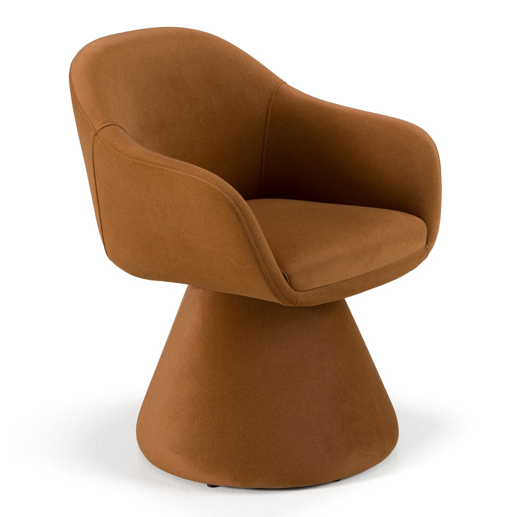 Modrest Risa Modern Rust Fabric Swivel Dining Chair