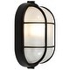 preview thumbnail 1 of 6, Access Lighting Nauticus Dual Mount - Outdoor Wall Sconce Bulkhead - Black Finish - Frosted Glass Shade - Incandescent Black