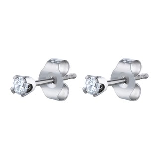 Details about   10K White Gold Blue & White Diamond Earrings Micro Pave Screw Back Studs .10ct