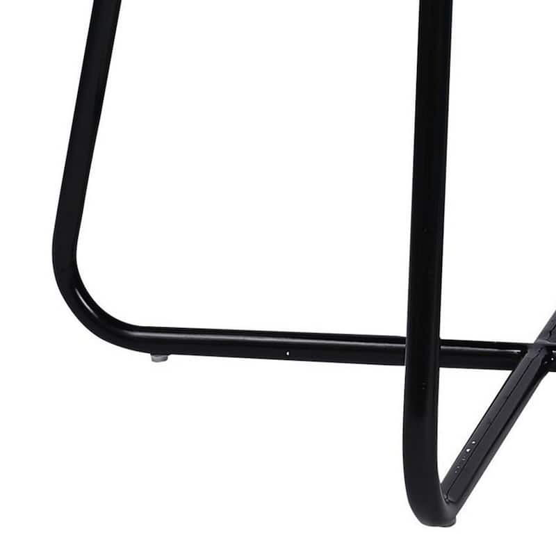 24 in. Brown and Black Round Wood End Table with Cross Base