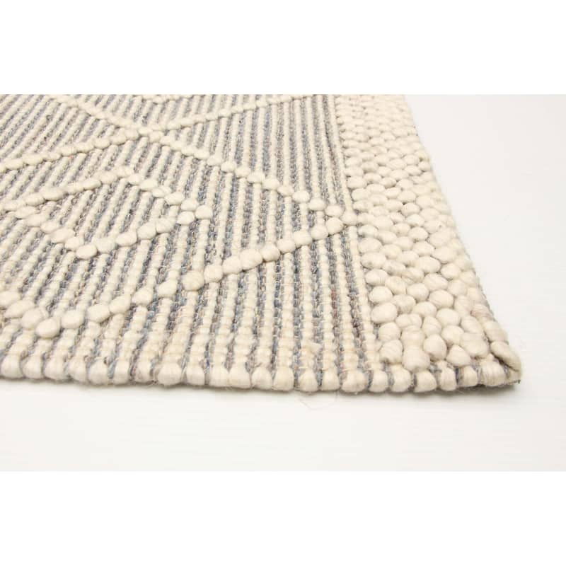 ECARPETGALLERY Braid weave Sienna Cream Wool Rug - 5'0 x 8'0
