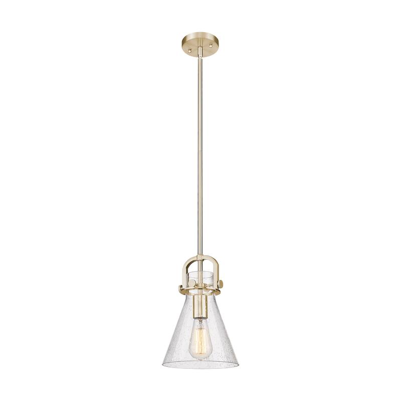 Innovations Lighting 410-1SS-11-8 Newton Cone Pendant Newton Cone 8" - Champagne Bronze / Seedy