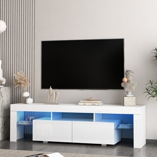 TV Stand with LED Lights,Storage Cabinets,Television Table - Bed Bath ...