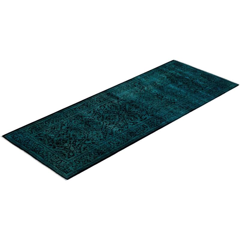Contemporary Overdyed Wool Hand Knotted Runner - 2' 6" x 6' 7"