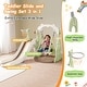 preview thumbnail 11 of 25, Toddler Slide and Swing Set 3 in 1, Kids Playground Climber Swing Playset with Basketball Hoops Freestanding Combination