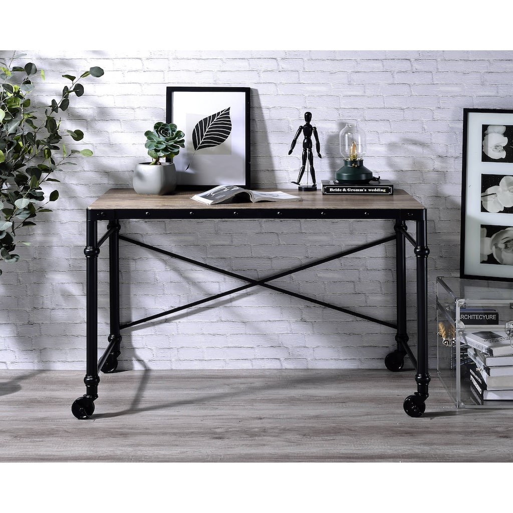 Versatile Rustic Writing Desk with Industrial Appeal for Efficient Workspace