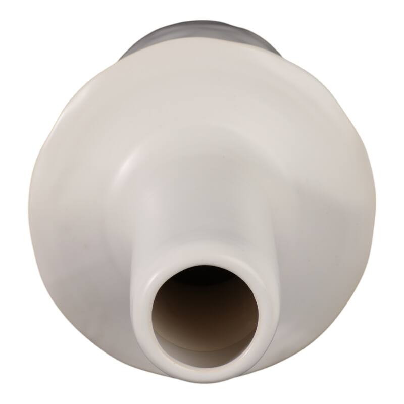 Decorative Vase - Ivory Ceramic Unique Flared Top