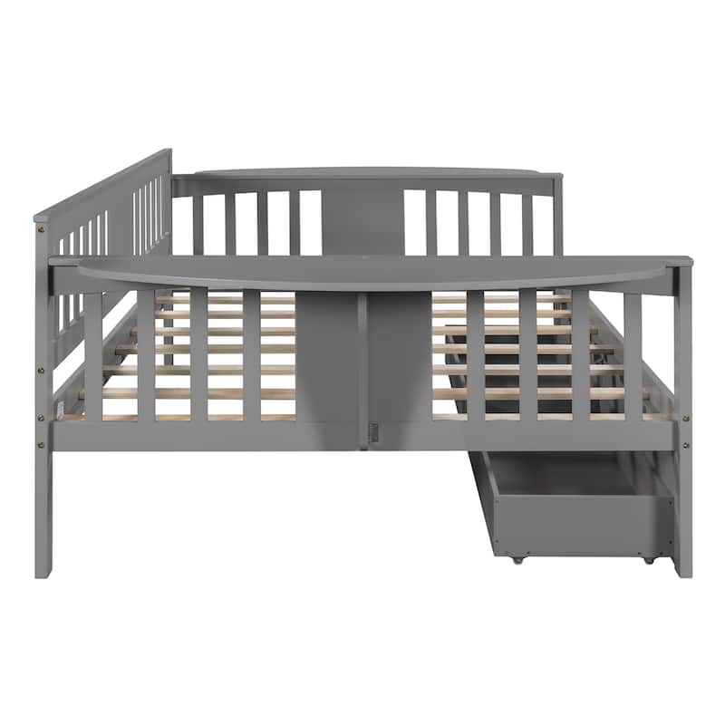 Daybed with 2 Drawers and Wood Slat Support