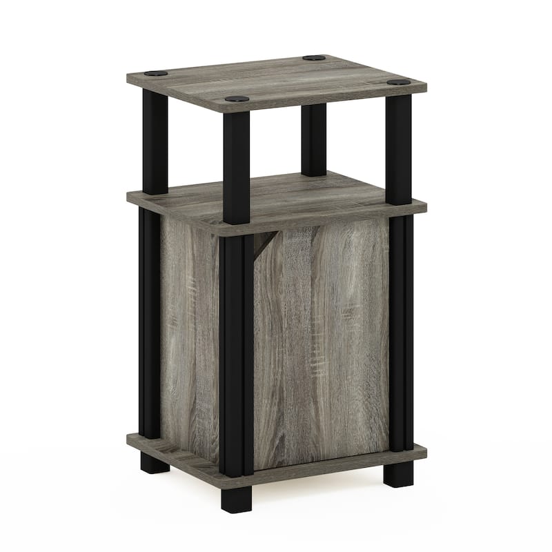 Furinno Brahms 3-Tier End Table with Door