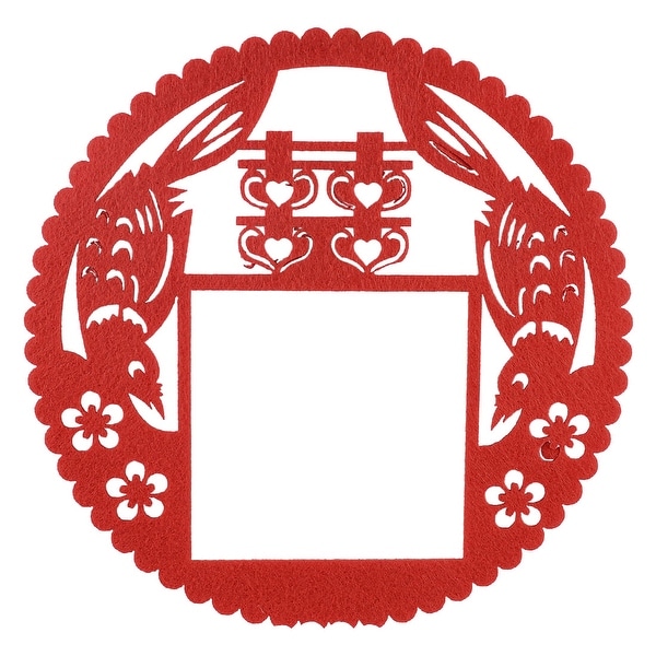 Unique Bargains Chinese Wedding Paper Cut Bird Flowers Light Switch Cover Wall Decoration Red