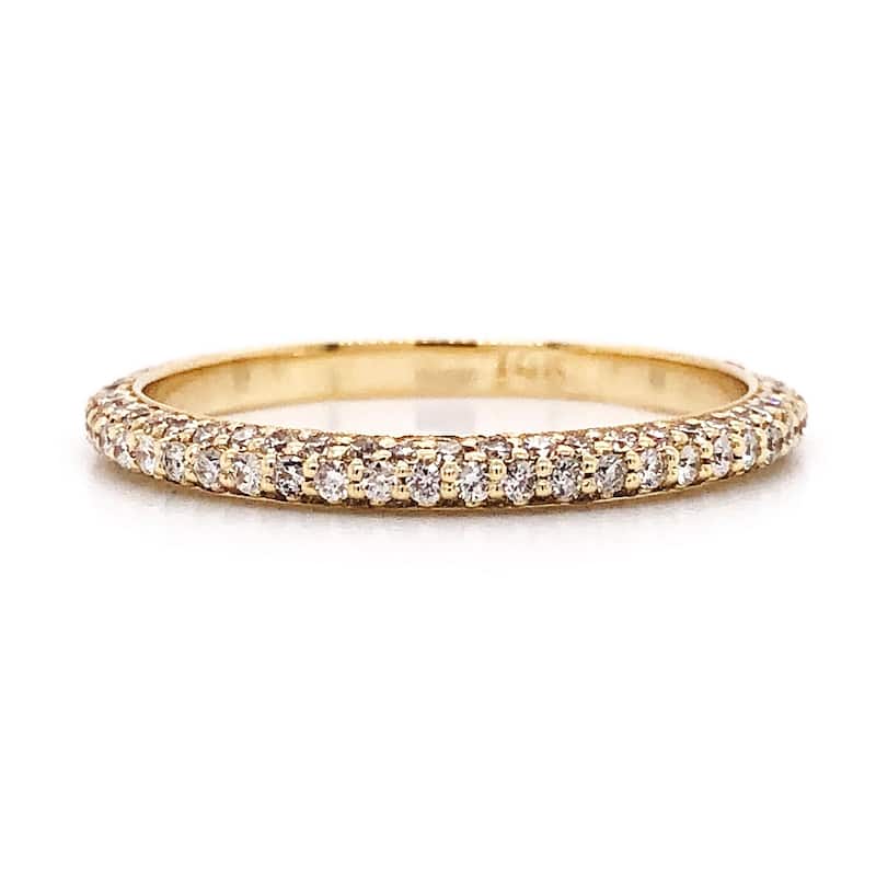 Auriya 3/5ctw Pave Diamond Wedding Band 14k Gold