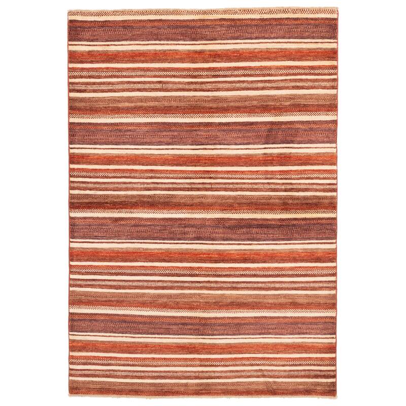 ECARPETGALLERY Hand-knotted Peshawar Ziegler Dark Copper Wool Rug - 5'7 x 8'0