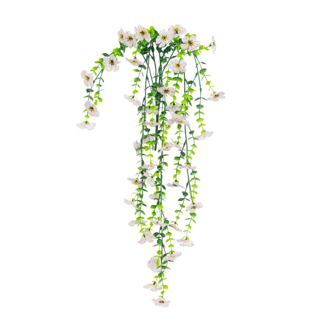 31-in UV Resistant Artificial Daisy Hanging Plant - Set of 6