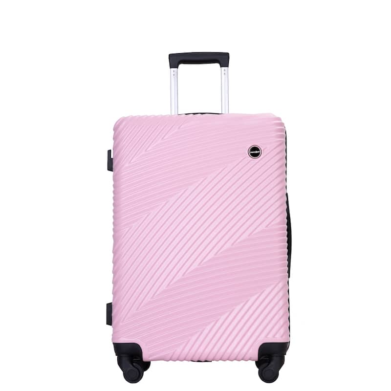 Merax 3 Piece ABS+PC Hardside Luggage Sets with Two Hooks and Spinner Wheels, for Family Travel