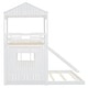 preview thumbnail 11 of 13, Playhouse Twin Over Full Wooden Bunk Bed, Farmhouse Safety Guardrail Bed with Ladder and Slide