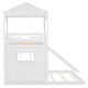 preview thumbnail 26 of 28, Wood House Shape Bunk Bed with Ladder and Slide