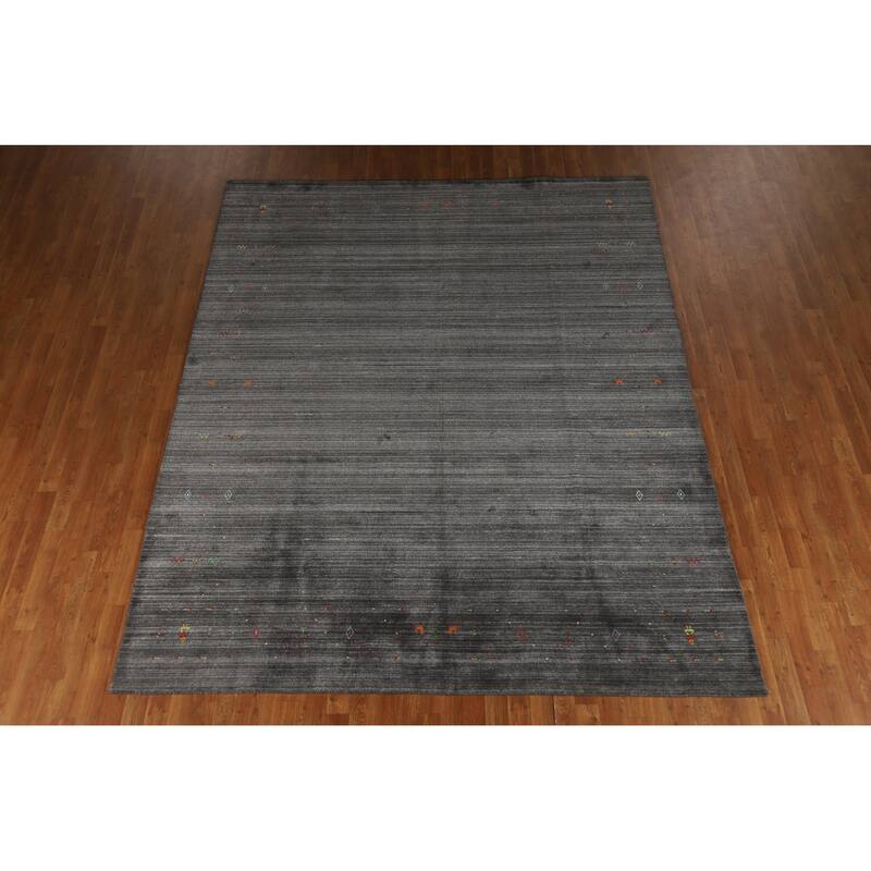 Hand Knotted Oriental 100% Wool Carpet Tribal Tribal Greys & Charcoal Gabbeh Area Rug - 10' 0'' X 8' 0''