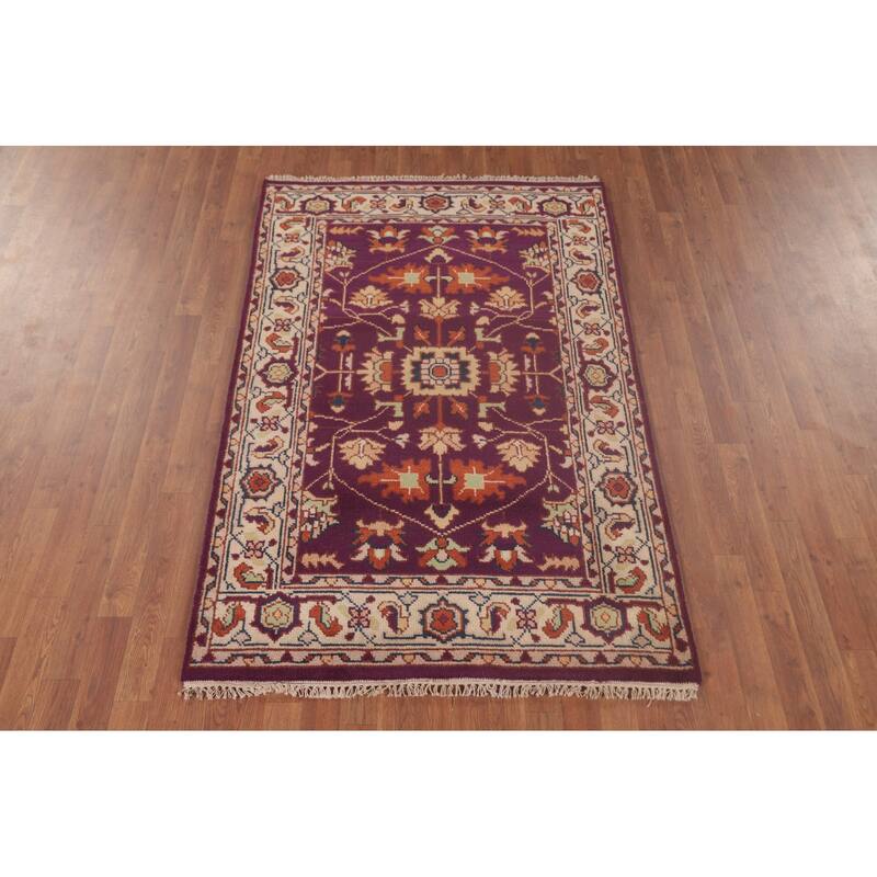 Oushak Oriental Foyer Rug Hand-Knotted Wool Carpet - 3'11" x 6'0"
