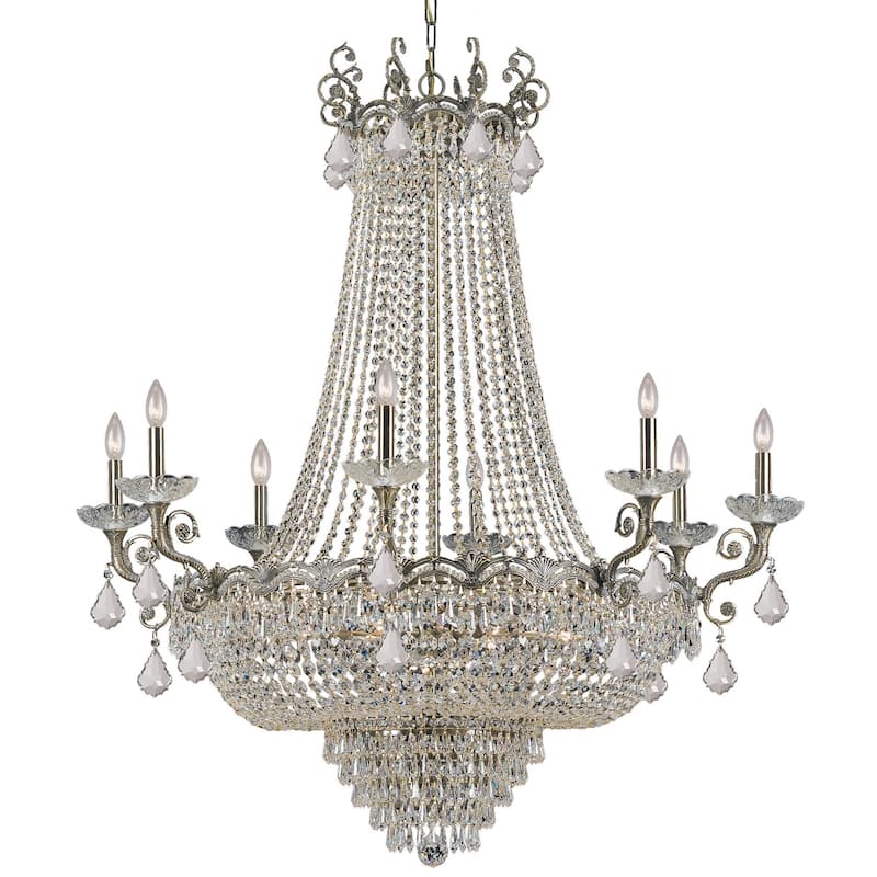 Majestic 20 Light Clear Crystal Brass Chandelier - 46'' W x 52'' H - 46'' W x 52'' H