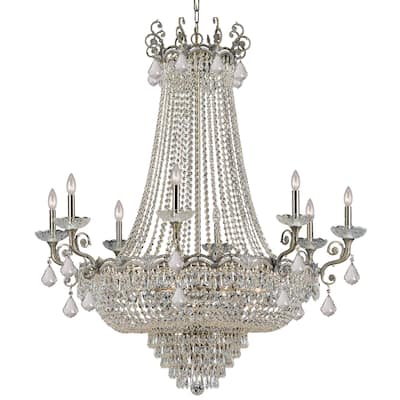 Majestic 20 Light Clear Crystal Brass Chandelier - 46'' W x 52'' H
