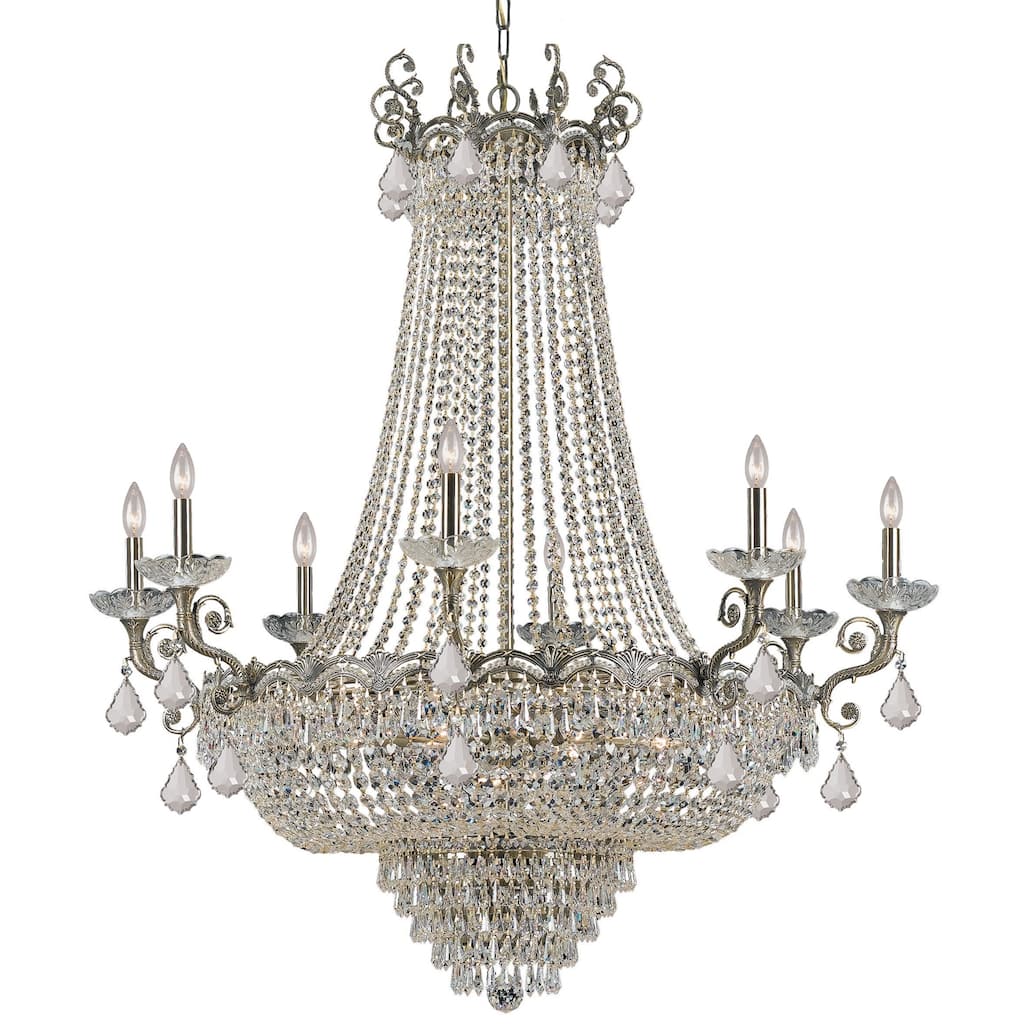 Majestic 20 Light Clear Crystal Brass Chandelier - 46'' W x 52'' H