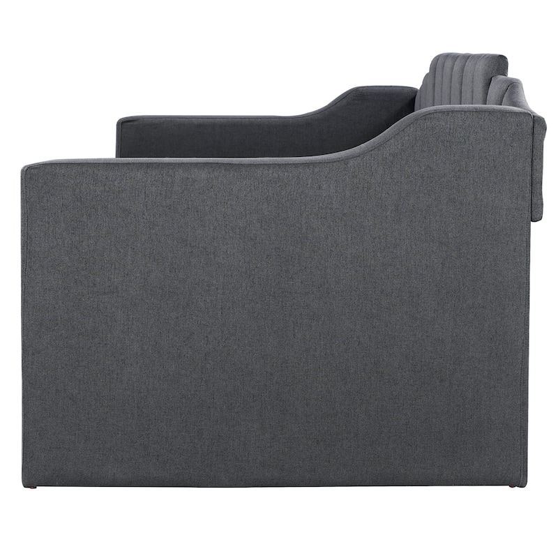 Black Upholstered Twin Daybed with Trundle