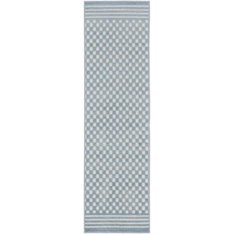 Nourison Casual Indoor only Geometric Area Rug - 2' x 6' - Blue - Runner