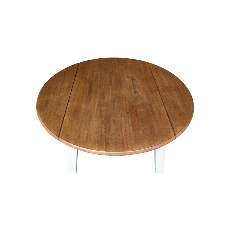42 in. Solid Wood Round Dual Drop Leaf Table