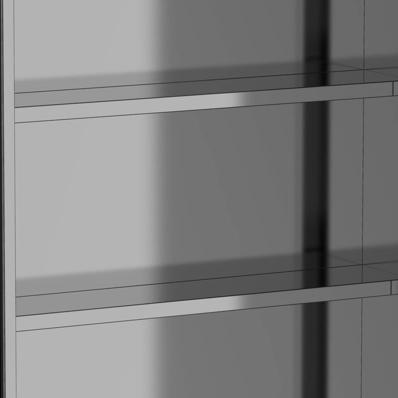 Wall-Mounted Stainless Steel Mirrored Bathroom Cabinet with 3 Shelves for Toiletries and Medicine Storage