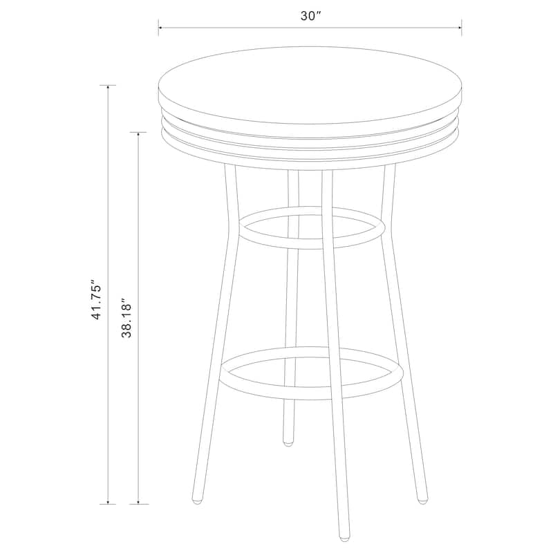 Retro Round 30-inch 1950's Bistro Pub Height Bar Table